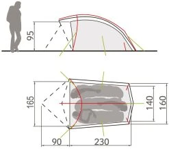 VAUDE Taurus 3 Lightweight Hiking Tent -Outwell Shop 11499 g