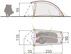 VAUDE Hogan SUL 1-2 Ultralight Hiking Tent 32 VAUDE Hogan SUL 1-2 Ultralight Hiking Tent -Outwell Shop 12483 g