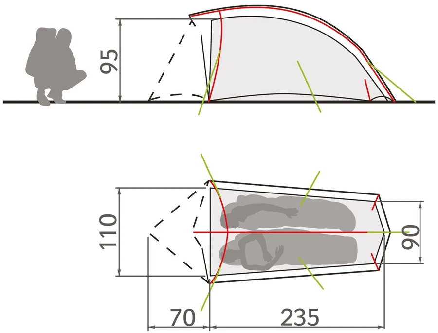 VAUDE Hogan SUL 1-2 Ultralight Hiking Tent 13 VAUDE Hogan SUL 1-2 Ultralight Hiking Tent - Image 11