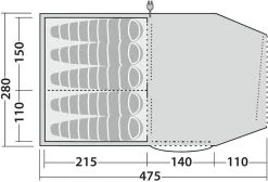 Robens Double Dreamer 5 Family Camping Tent -Outwell Shop 130279 Robens Double Dreamer 5 Drawing Floorplan3