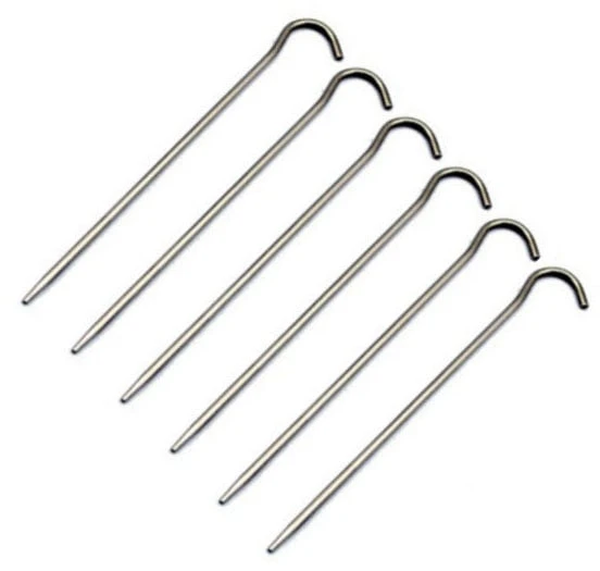 Titanium Hook Tent Pegs Ultralight Ground Stakes 4 Titanium Hook Tent Pegs Ultralight Ground Stakes - Image 2