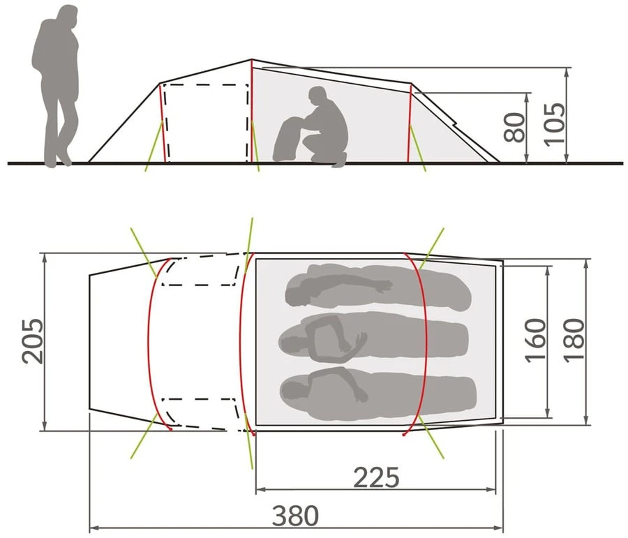 VAUDE Arco XT 3P Camping & Trekking Tent 6 VAUDE Arco XT 3P Camping & Trekking Tent - Image 4