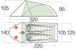 Vango Helvellyn 200 Camping & Hiking Tent -Outwell Shop vango 2020 tents floorplan helvellyn 200 HI