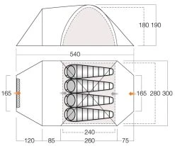 Vango Mokala TC 450 Family Camping Tent -Outwell Shop vango 2021 tents floorplan mokala TC 450
