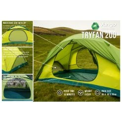 Vango Tryfan 200 - 2-person Tent -Outwell Shop vango tryfan 200 2 person tent bf detail 3