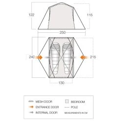Vango Tryfan 200 - 2-person Tent -Outwell Shop vango tryfan 200 2 person tent bf detail 4